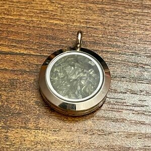 Silver Moldavite Round Pendant